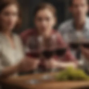 A New Era of Social Drinking A serene social gathering with hangover-free wine