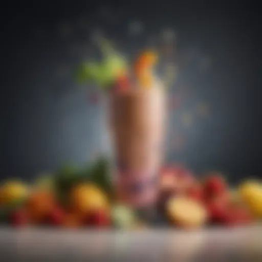 A vibrant array of colorful fruits and vegetables for dinner shakes