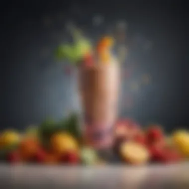 Colorful Ingredients for Nutritious Shakes A vibrant array of colorful fruits and vegetables for dinner shakes