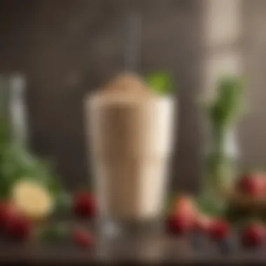 Refreshing Healthy Dinner Shake A close-up of a refreshing dinner shake in a stylish glass