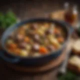 Traditional Irish stew served with fresh herbs