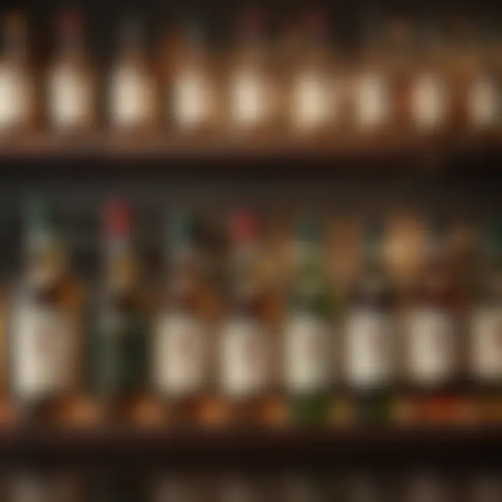 A display of various Jameson whiskey bottles