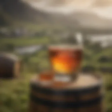 Heritage and Tradition of Irish Whiskey A picturesque Irish landscape with whiskey barrels