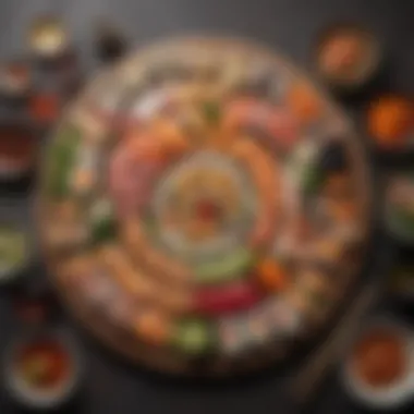 Sushi Platter Presentation A beautifully arranged platter showcasing a variety of sushi