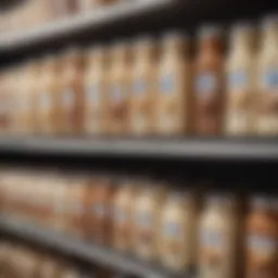 Variety of keto-friendly creamers on a supermarket shelf