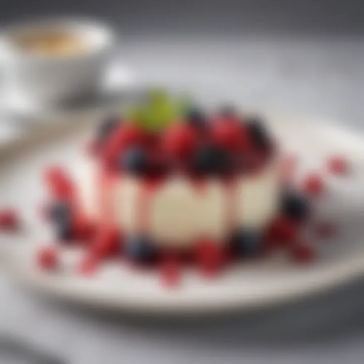 A dessert featuring ricotta cheese layered with berries.