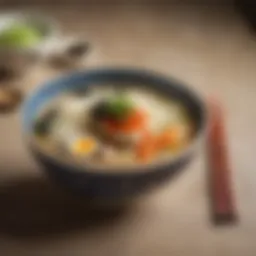 A bowl of Kitsune Udon garnished with a slice of aburaage