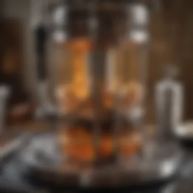 Close-up of the French press mechanism