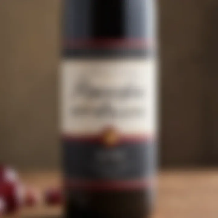 A close-up of a wine bottle with a label highlighting its low carb content.