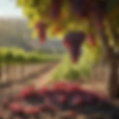 The Heart of the Vineyard A vineyard showcasing ripe red grapes ready for harvest.