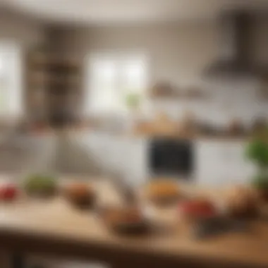 Inviting Kitchen Atmosphere for Healthy Cooking A cheerful kitchen scene featuring low sodium meal prep