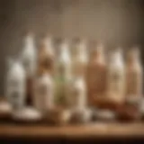 A variety of malk whole foods displayed elegantly on a rustic wooden table