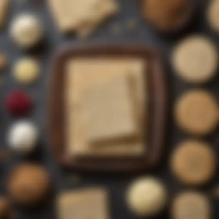 Ingredients used in matzo cookies artfully arranged