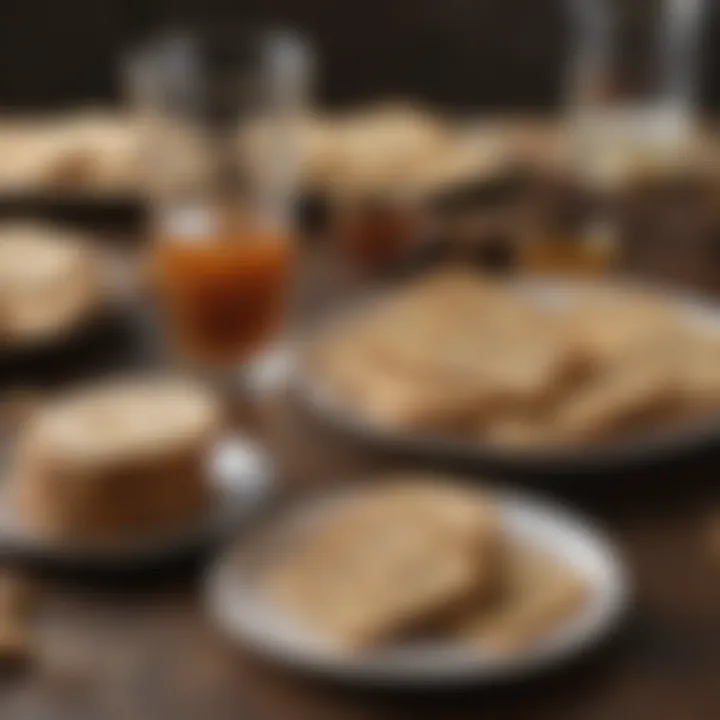 A selection of matzo cookies paired with beverages