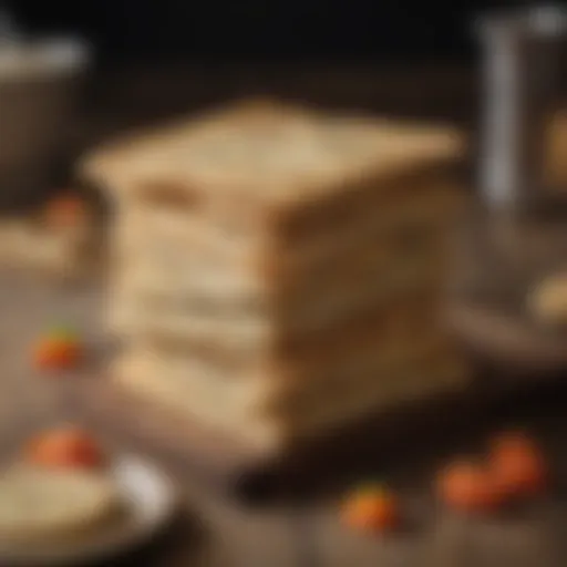 Traditional matzo cookies displayed on a rustic table