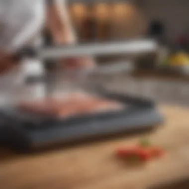Vacuum Sealing with Foodsaver Technology Vacuum sealing in action showcasing a Foodsaver device