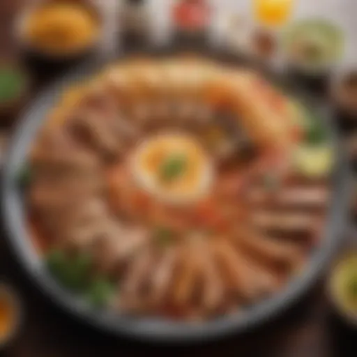 A vibrant plate showcasing assorted mixto food dishes