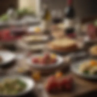 Food Pairings for Non-Alcoholic Wines A beautifully styled table with food pairings for non-alcoholic wines