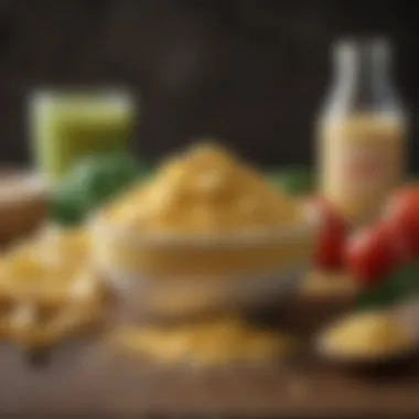 Nutritional Yeast Complementing Fresh Produce Fresh ingredients paired with nutritional yeast