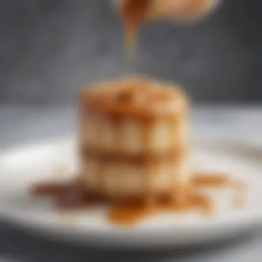 Oat Milk Caramel Sauce Delight A rich and glossy oat milk caramel sauce drizzled over a dessert