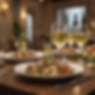 A Festive Dining Experience with Olive Garden Moscato A festive dinner setting featuring Olive Garden Moscato
