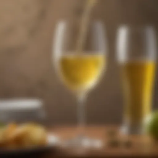 A glass of Olive Garden Moscato showcasing its golden hue