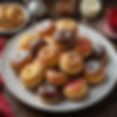 Assorted Paczki Delights A beautifully arranged platter of assorted paczki showcasing vibrant colors and textures