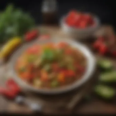 Wholesome Meal Featuring Pickled Peppers Healthy meal incorporating pickled Peruvian peppers