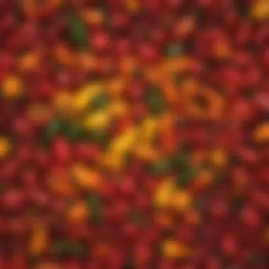 A Colorful Array of Peruvian Peppers Vibrant display of various Peruvian peppers
