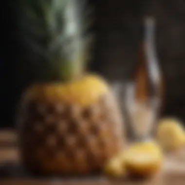 Fermentation in Action: The Transformation of Pineapples A traditional fermentation vessel filled with bubbling pineapple wine