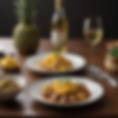 Culinary Pairings: Elevating Meals with Pineapple Wine A selection of gourmet dishes that pair well with pineapple wine