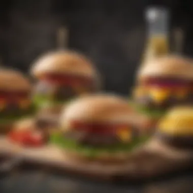 An array of condiments and toppings ready to customize a portobello burger