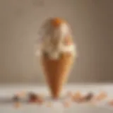 Delicious scoop of ice cream topped with Reese's spread