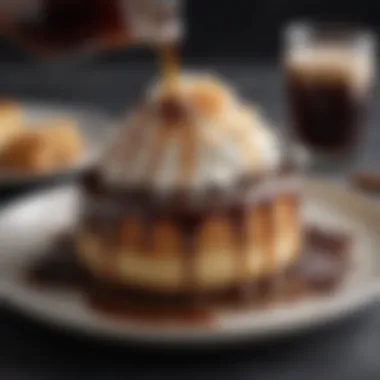 A beautifully plated dessert enhanced with root beer syrup concentrate