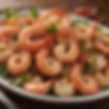 Gourmet Shrimp Presentation A gourmet dish featuring shrimp as the main ingredient