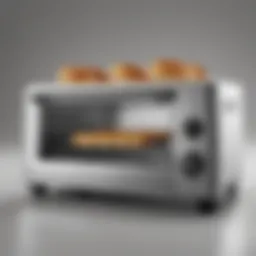 Showcasing the sleek design of a six-slice toaster oven