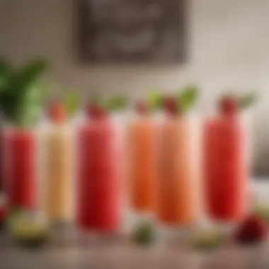 Variety of Agua Fresca Flavors A picturesque display of various agua fresca flavors including strawberry