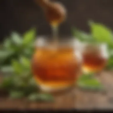 Natural Sweeteners: Nature's Gifts Array of natural sweeteners including honey, maple syrup, and stevia leaves.