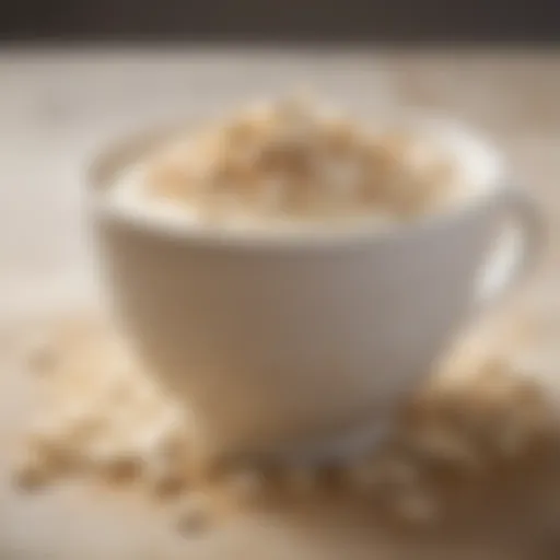 A rich blend of sugar-free white chocolate mocha powder in a decorative bowl