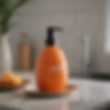 Elegant ceramic dish soap dispenser on a modern kitchen counter