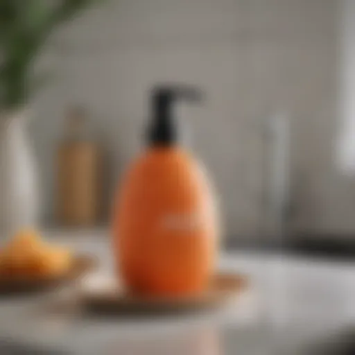 Elegant ceramic dish soap dispenser on a modern kitchen counter