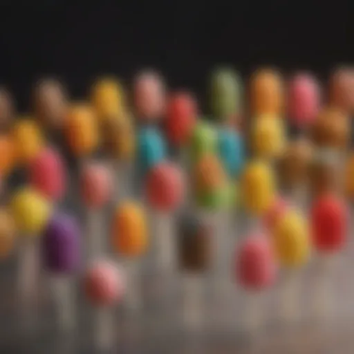 Artful arrangement of colorful bake pop treats