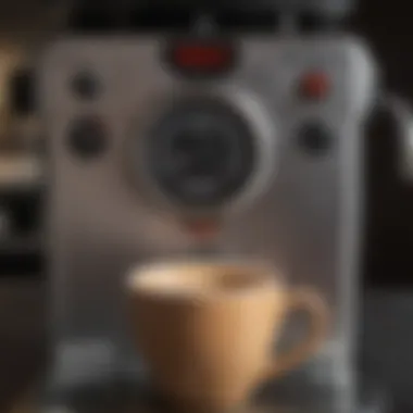 Close-up of a coffee maker displaying timer settings