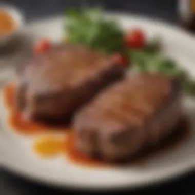 A plate showcasing expertly grilled beef steaks