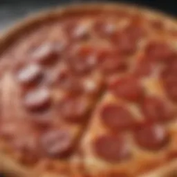 A delicious pepperoni frozen pizza from Costco, showcasing its rich toppings and crispy crust.