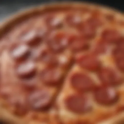 A delicious pepperoni frozen pizza from Costco, showcasing its rich toppings and crispy crust.