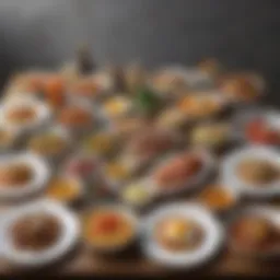 Selection of low carb meal options presented on a table