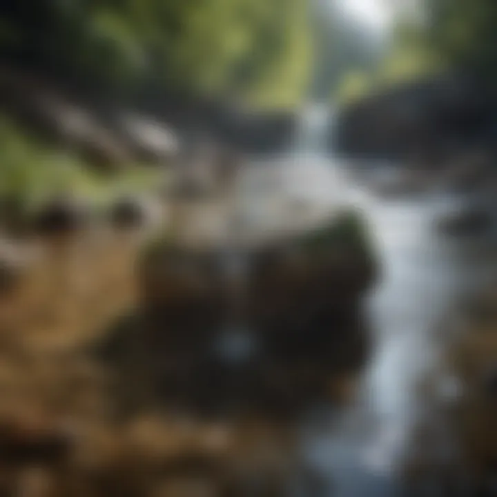 A serene mountain stream representing pure water sources