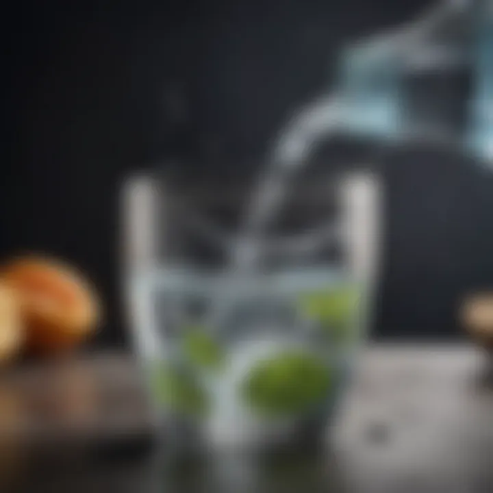Natural spring water being poured into a glass