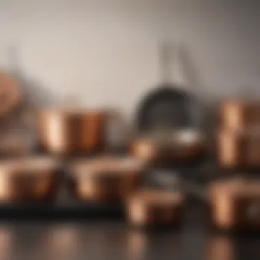 Diverse Selection of Copper Cookware Various copper cookware items displayed together, highlighting diversity